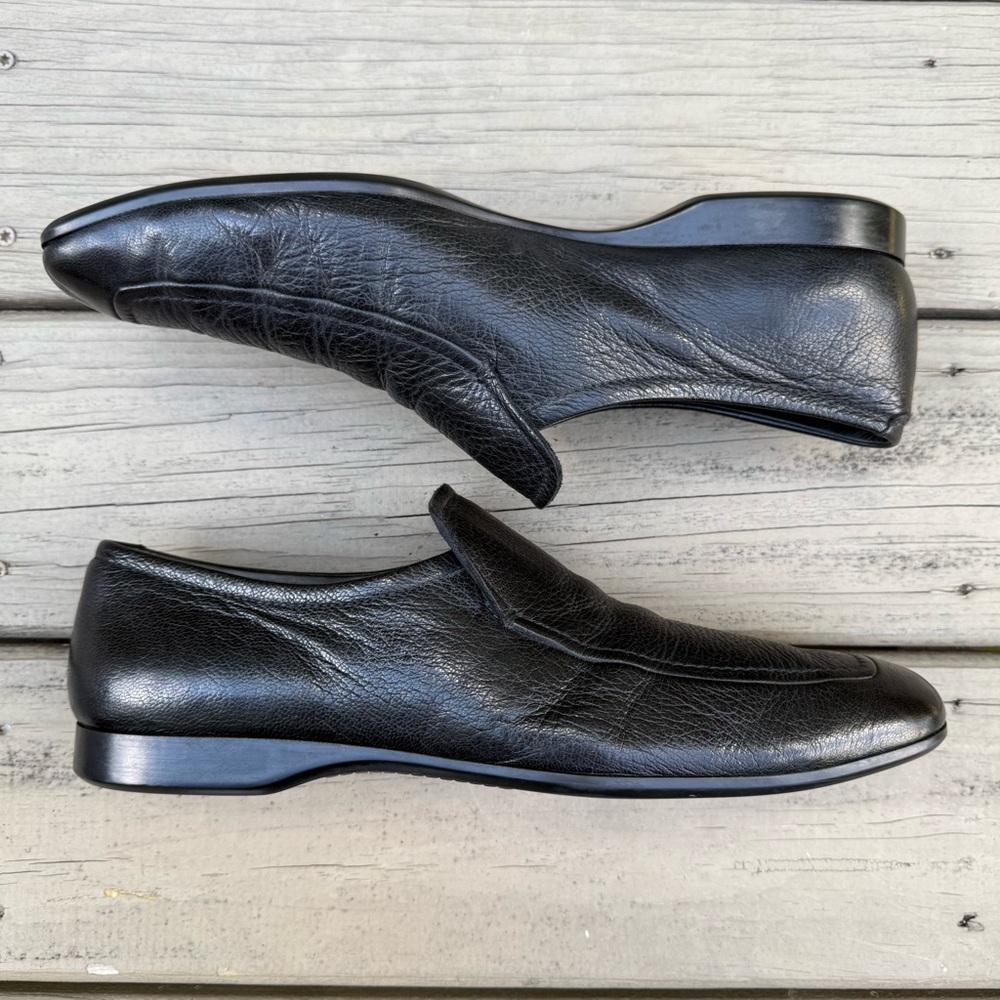 Prada black leather loafers shoes size 9.5 - Picture 10 of 15